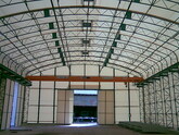 Canvas warehouse tent with hoist crane Samut Prakan Thailand