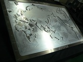 World Map, Aluminum Process, Aluminum Plate, Drilled Using 3D/CAD-CAM, Complicated Shapes.