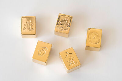 【Original product】 24-karat gold plated gold mahjong tiles