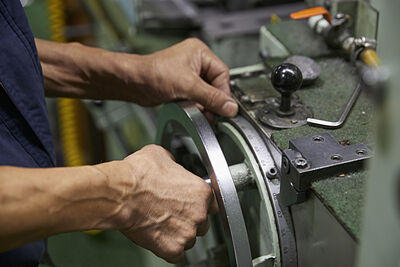 A skilled technician's hands