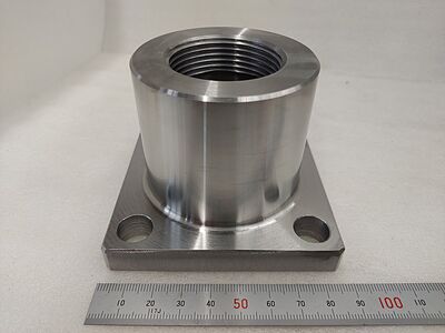 [Example of technical issues] Square processing from round material S25C. Taper screw for inner diameter tube PT1 1/4